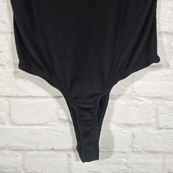 M ALYA Black Short Sleeve Bodysuit Womens Size S Ribbed Stretch Francesca's Cute - Picture 6 of 9